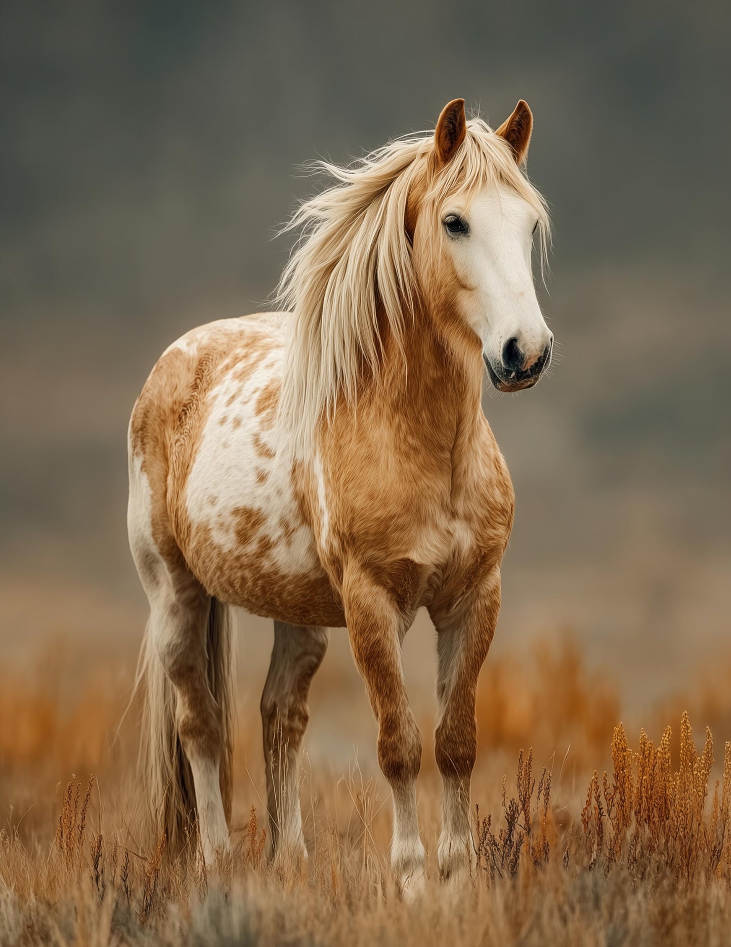 Horse — Realistic Art, Warm Tones Digital Wall Art, 3 Sizes Included, Living Room Decor