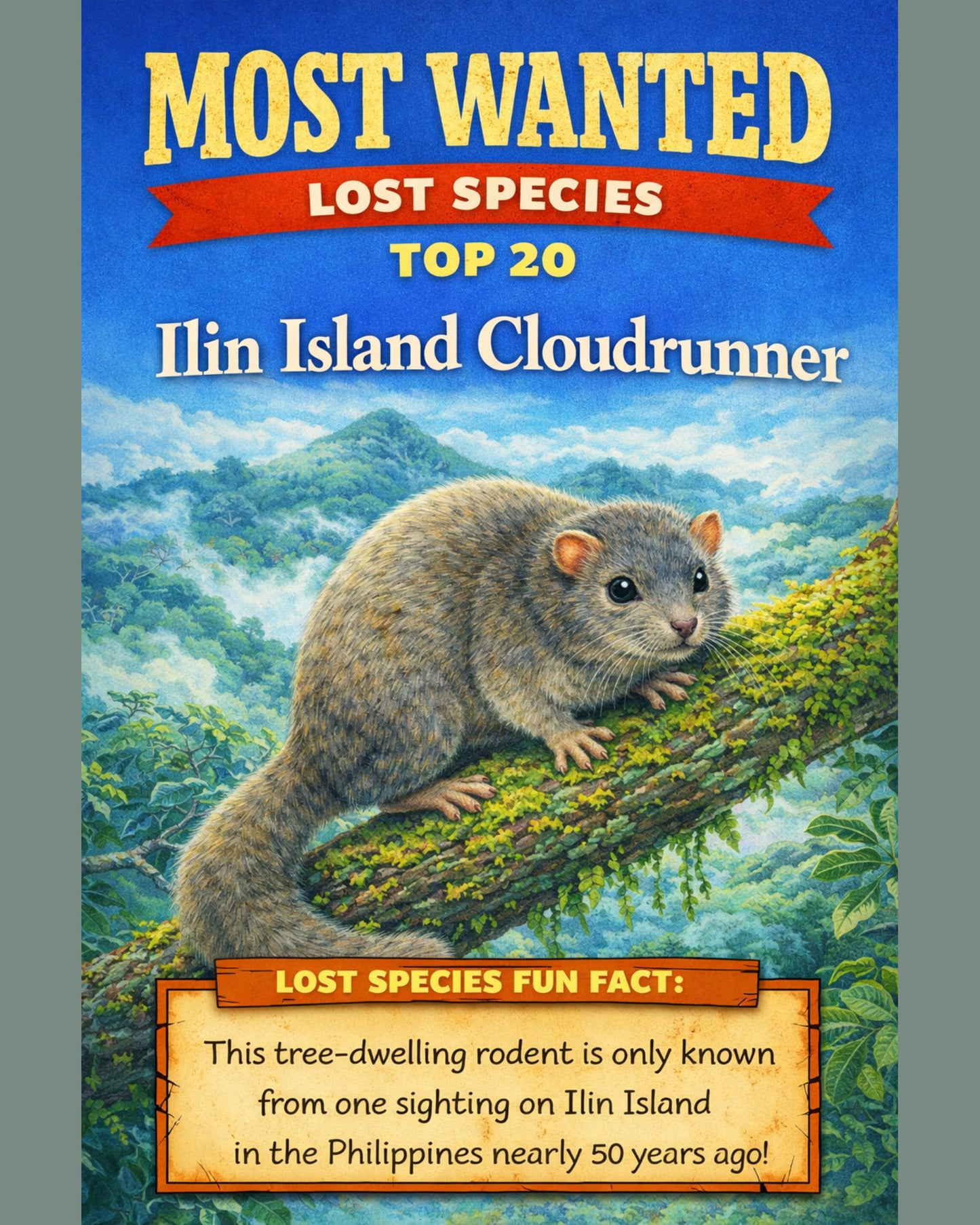 Ilin Island Cloudrunner — Lost Species Art, Most Wanted Top 20, 3 Sizes Included, Living Room Decor