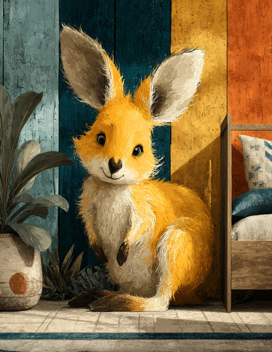Kangaroo — Nursery Art, Calm Palette Digital Wall Art, 3 Sizes Included, Nursery Decor