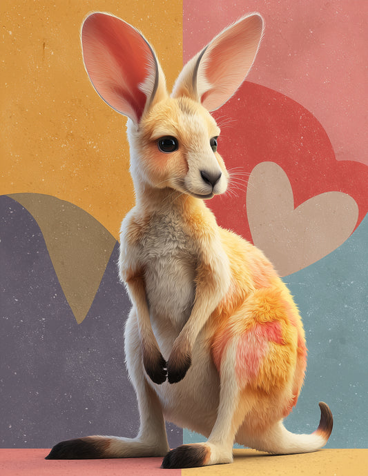 Kangaroo — Nursery Art, Warm Tones Digital Wall Art, 3 Sizes Included, Nursery Decor
