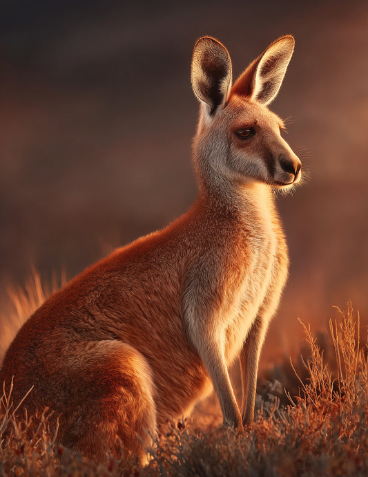 Kangaroo — Realistic Art, Balanced Tones Digital Wall Art, 3 Sizes Included, Living Room Decor