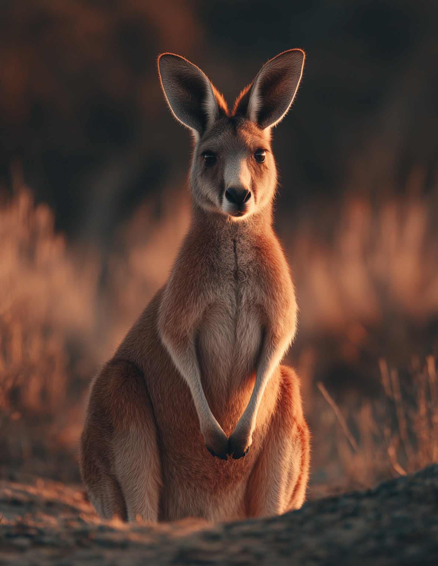 Kangaroo — Realistic Art, Soft Gradients Digital Wall Art, 3 Sizes Included, Living Room Decor