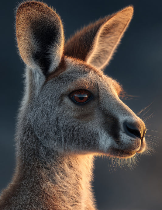 Kangaroo — Realistic Art, Warm Tones Digital Wall Art, 3 Sizes Included, Living Room Decor