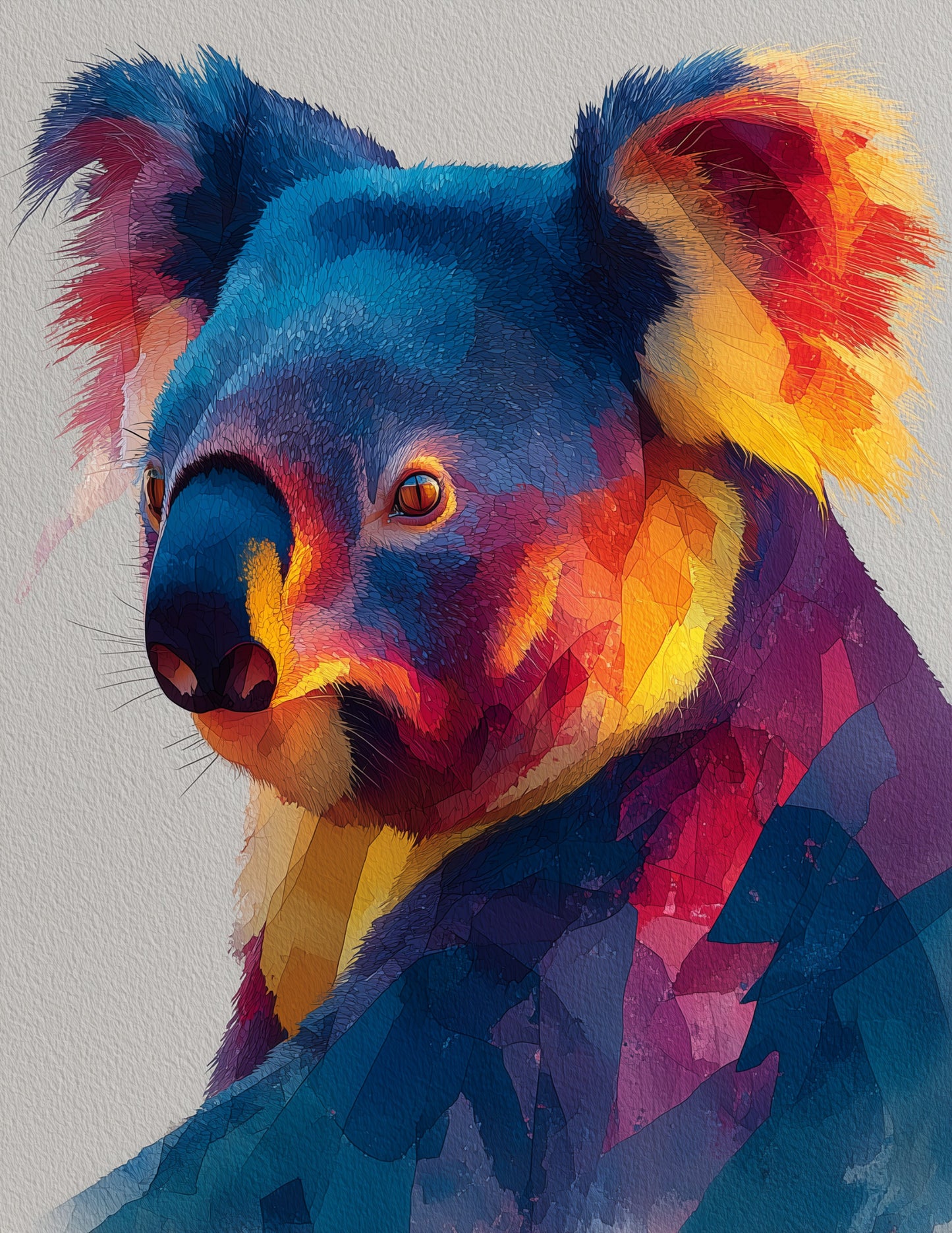 Koala —Watercolor Art, Bold Contrast Digital Wall Art, 3 Sizes Included, Living Room Decor