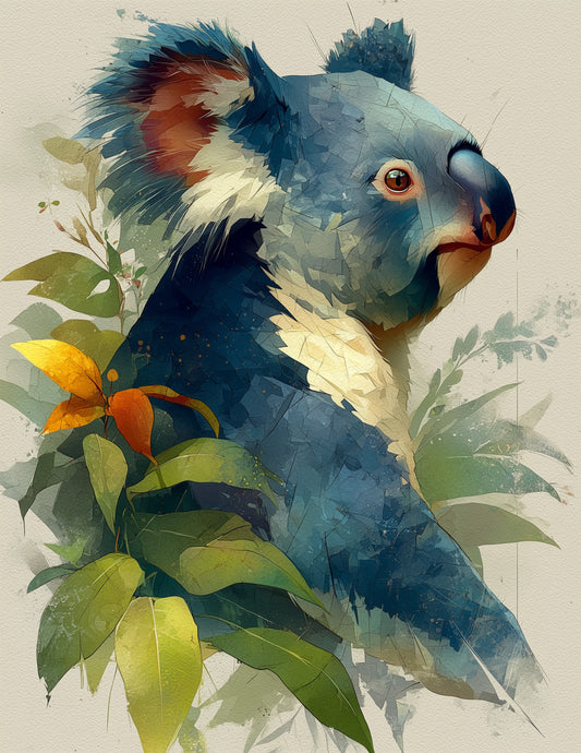 Koala —Watercolor Art, Muted Tones Digital Wall Art, 3 Sizes Included, Living Room Decor