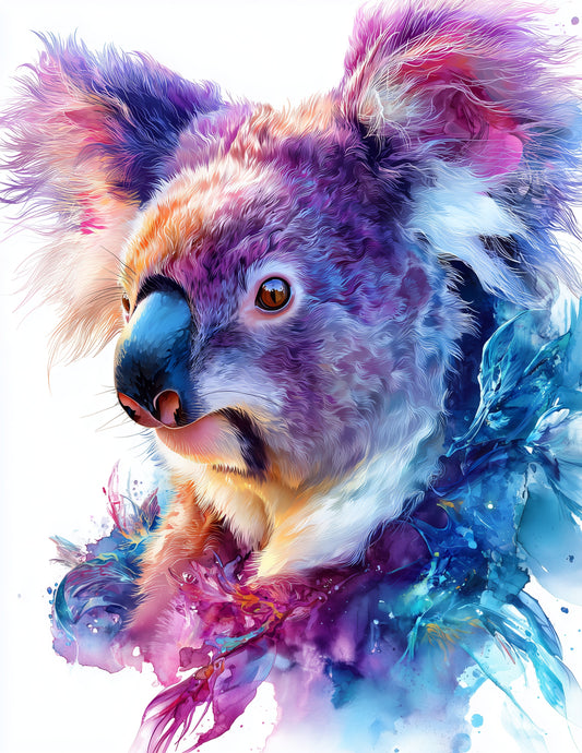 Koala —Watercolor Art, Soft Gradients Digital Wall Art, 3 Sizes Included, Living Room Decor