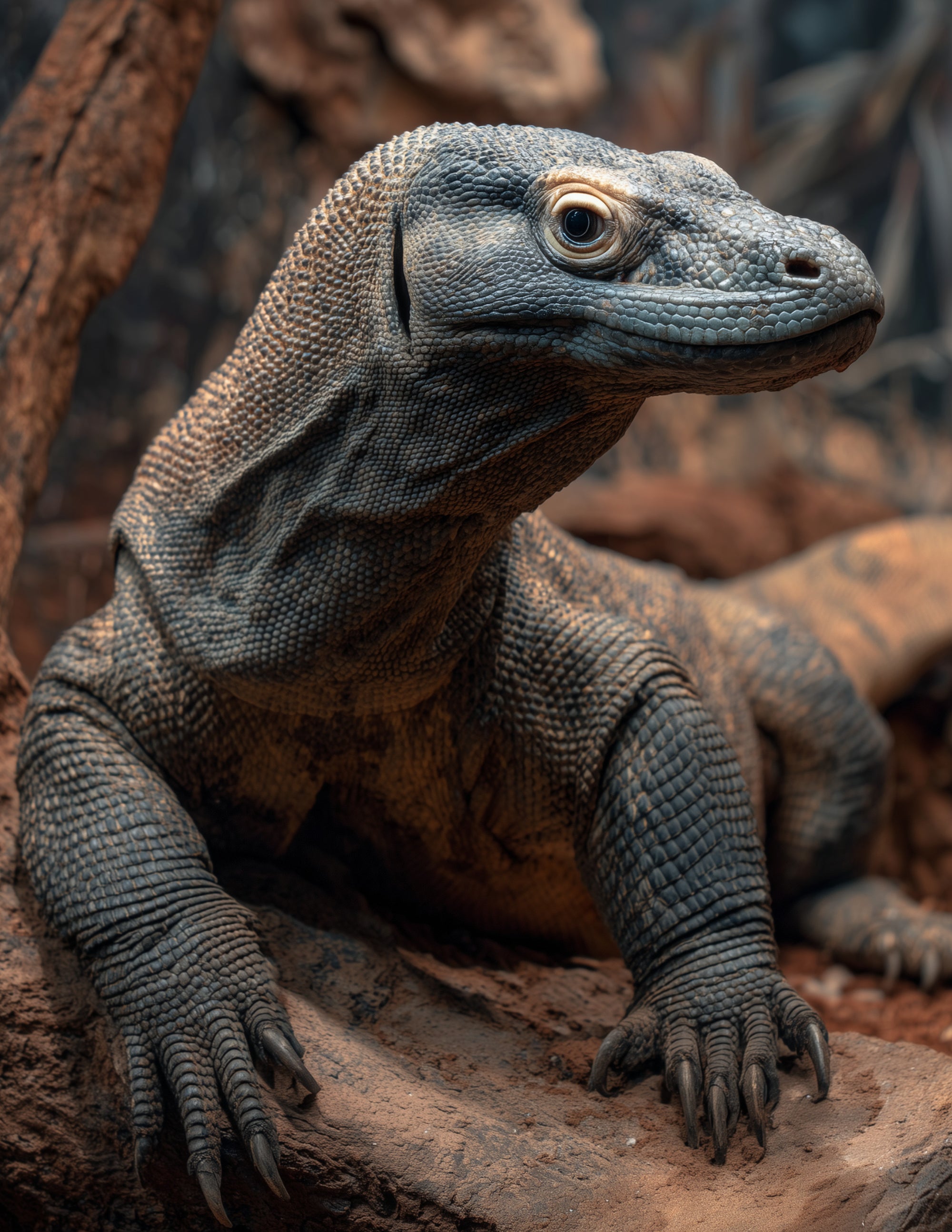 Komodo Dragon — Realistic Art, Soft Gradients Digital Wall Art, 3 Sizes Included, Living Room Decor