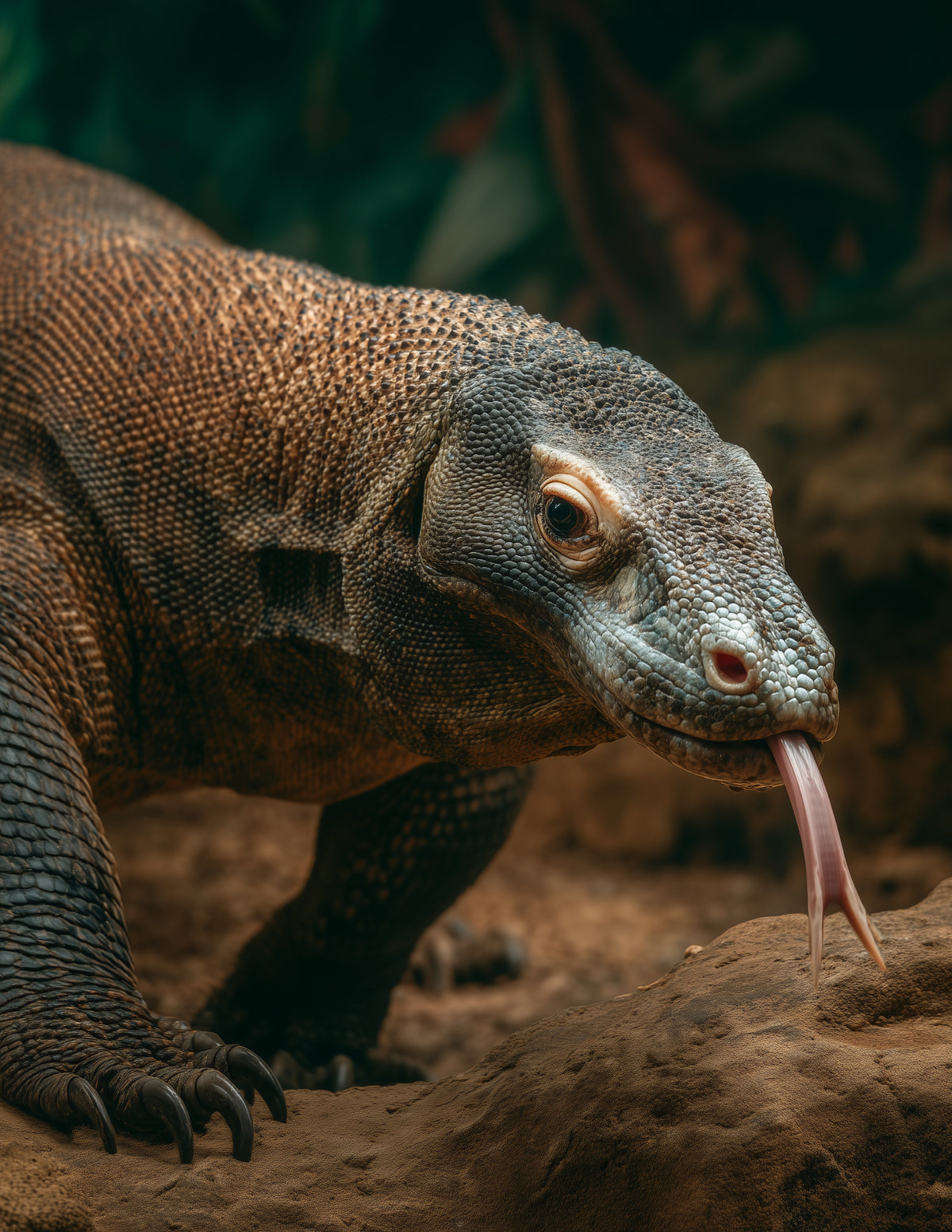 Komodo Dragon — Realistic Art, Warm Pastels Digital Wall Art, 3 Sizes Included, Living Room Decor