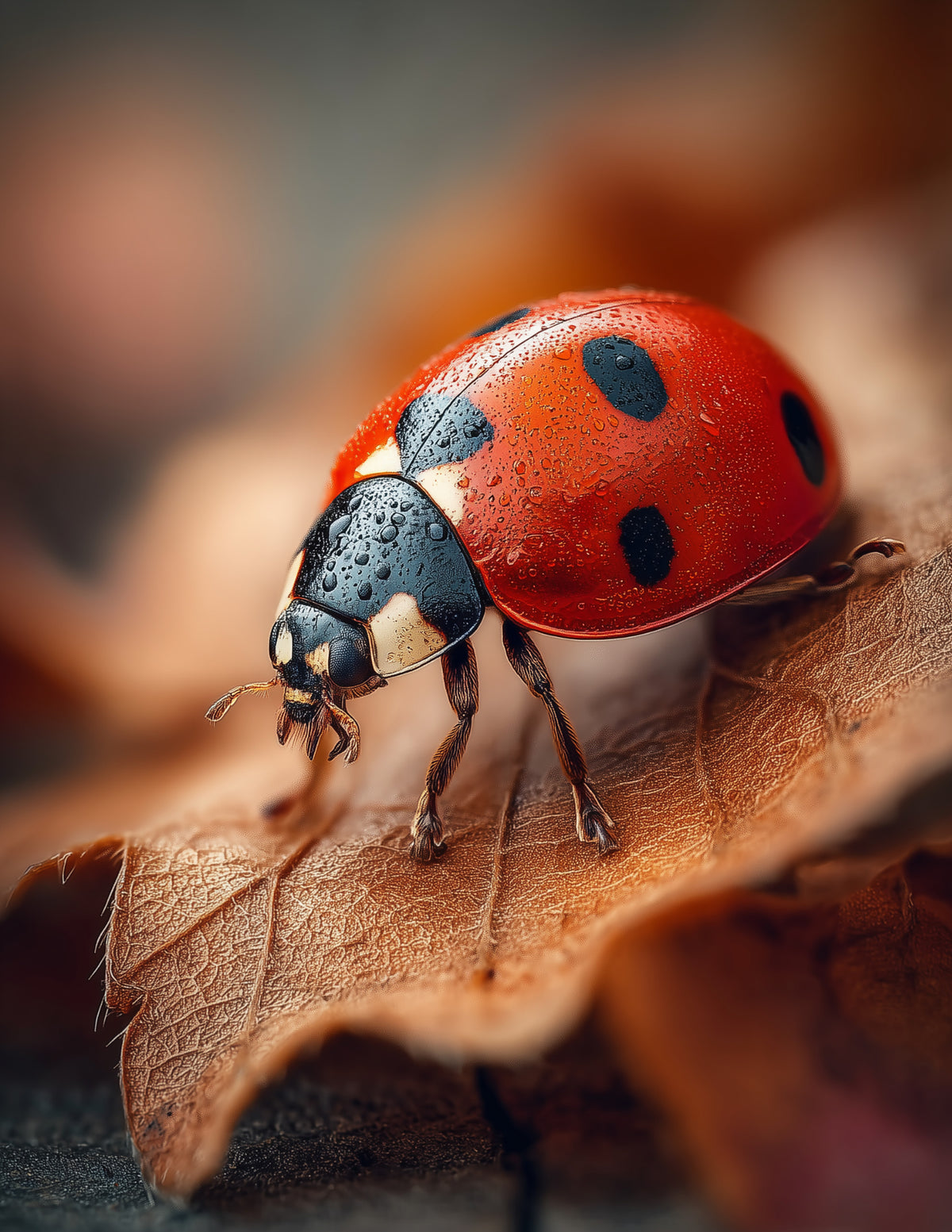 Ladybug — Realistic Art, Crimson Detail Digital Wall Art, 3 Sizes Included, Living Room Decor