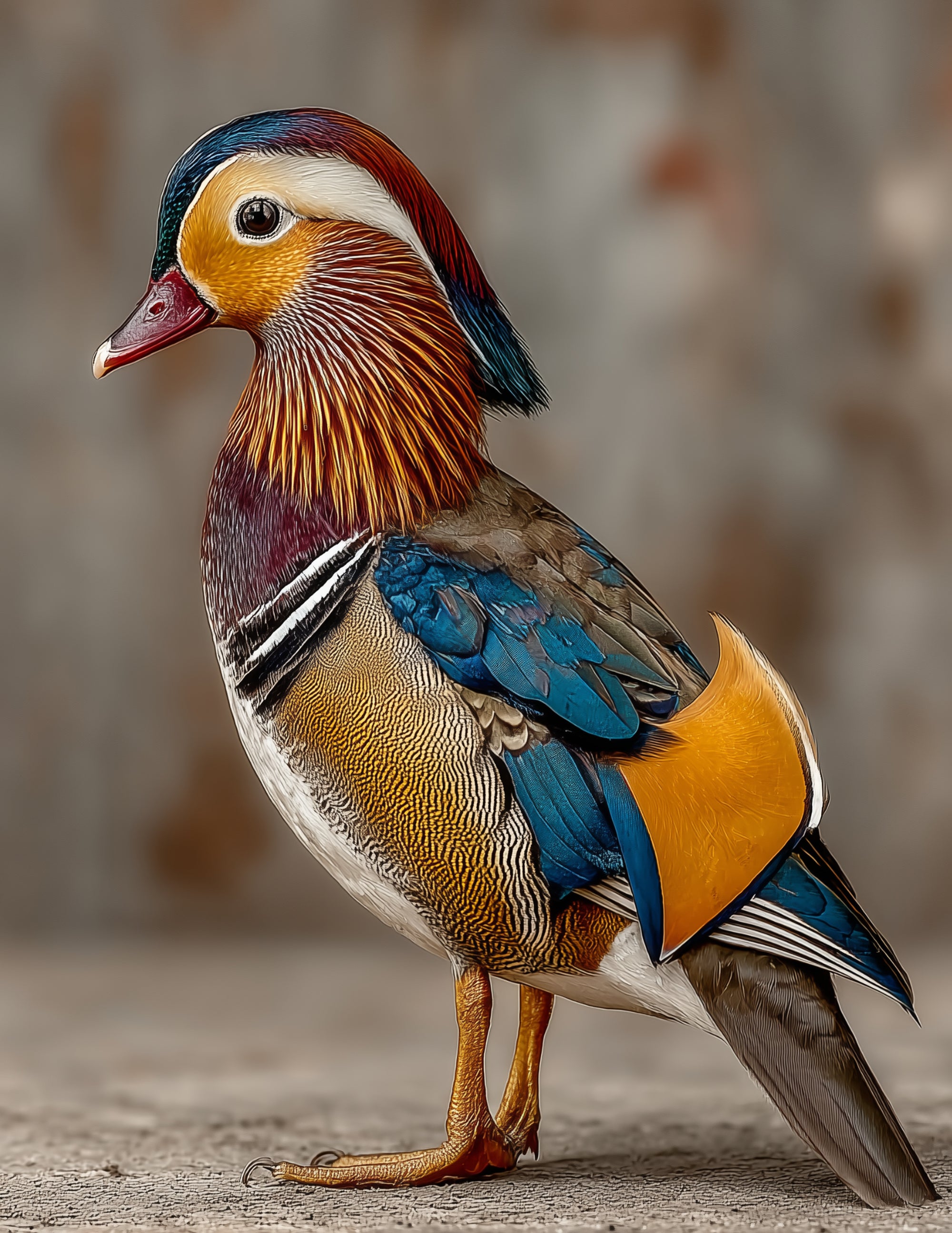 Mandarin Duck — Realistic Art, Soft Tones Digital Wall Art, 3 Sizes Included, Living Room Decor
