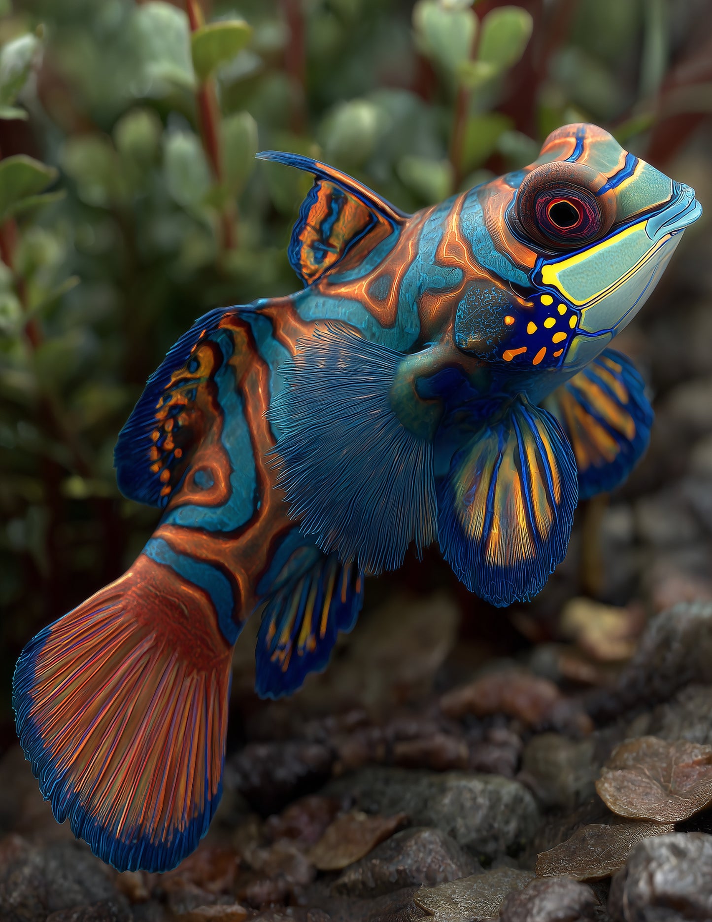 Mandarinfish — Realistic Art, Balanced Tones Digital Wall Art, 3 Sizes Included, Living Room Decor
