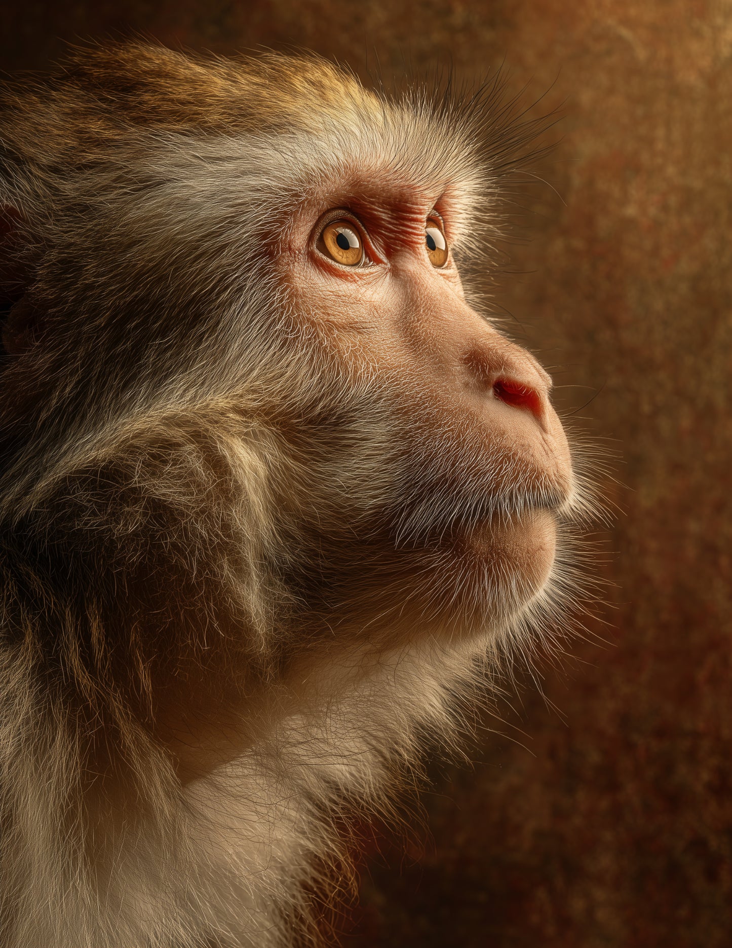 Monkey — Realistic Art, Warm Tones Digital Wall Art, 3 Sizes Included, Living Room Decor