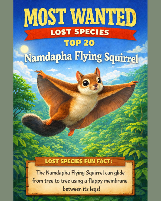 Namdapha Flying Squirrel — Lost Species Art, Most Wanted Top 20, 3 Sizes Included, Living Room Decor