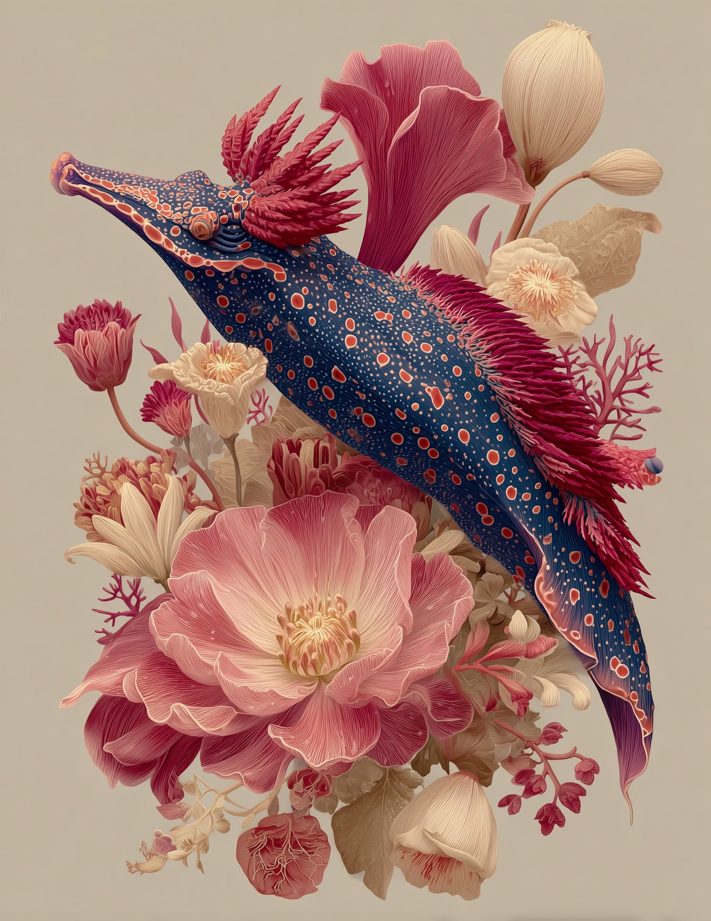 Nudibranch — Boho Art, Sunset Tones Digital Wall Art, 3 Sizes Included, Living Room Decor