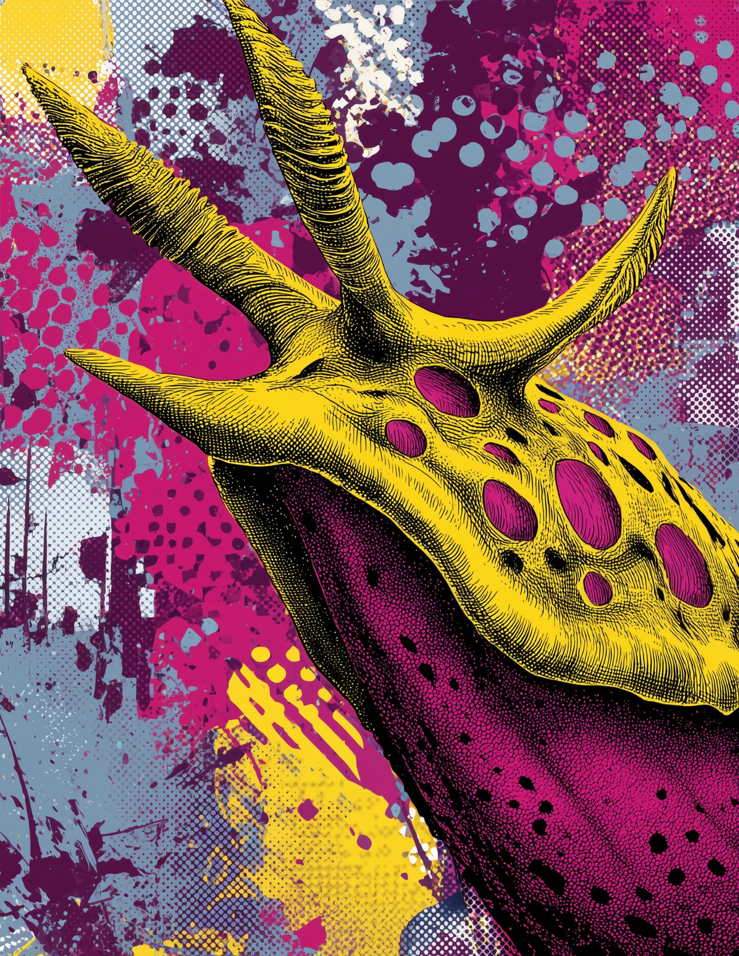 Nudibranch — Pop Art, Bold Contrast Digital Wall Art, 3 Sizes Included, Living Room Decor