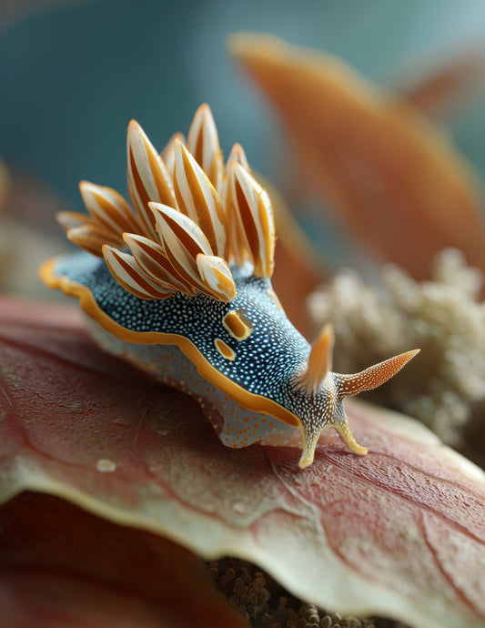 Nudibranch — Realistic Art, Bold Contrast Digital Wall Art, 3 Sizes Included, Living Room Decor