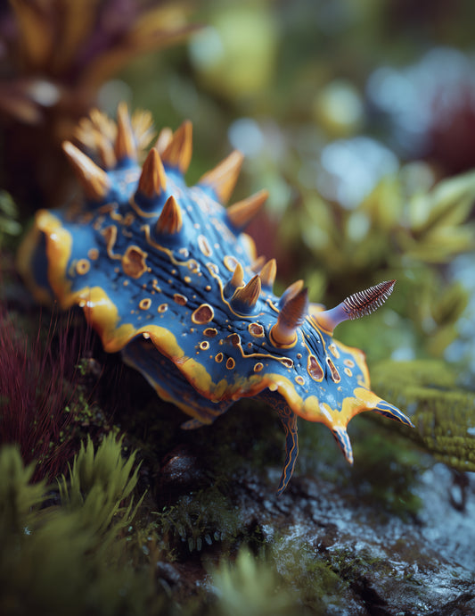 Nudibranch — Realistic Art, Emerald Hues Digital Wall Art, 3 Sizes Included, Living Room Decor