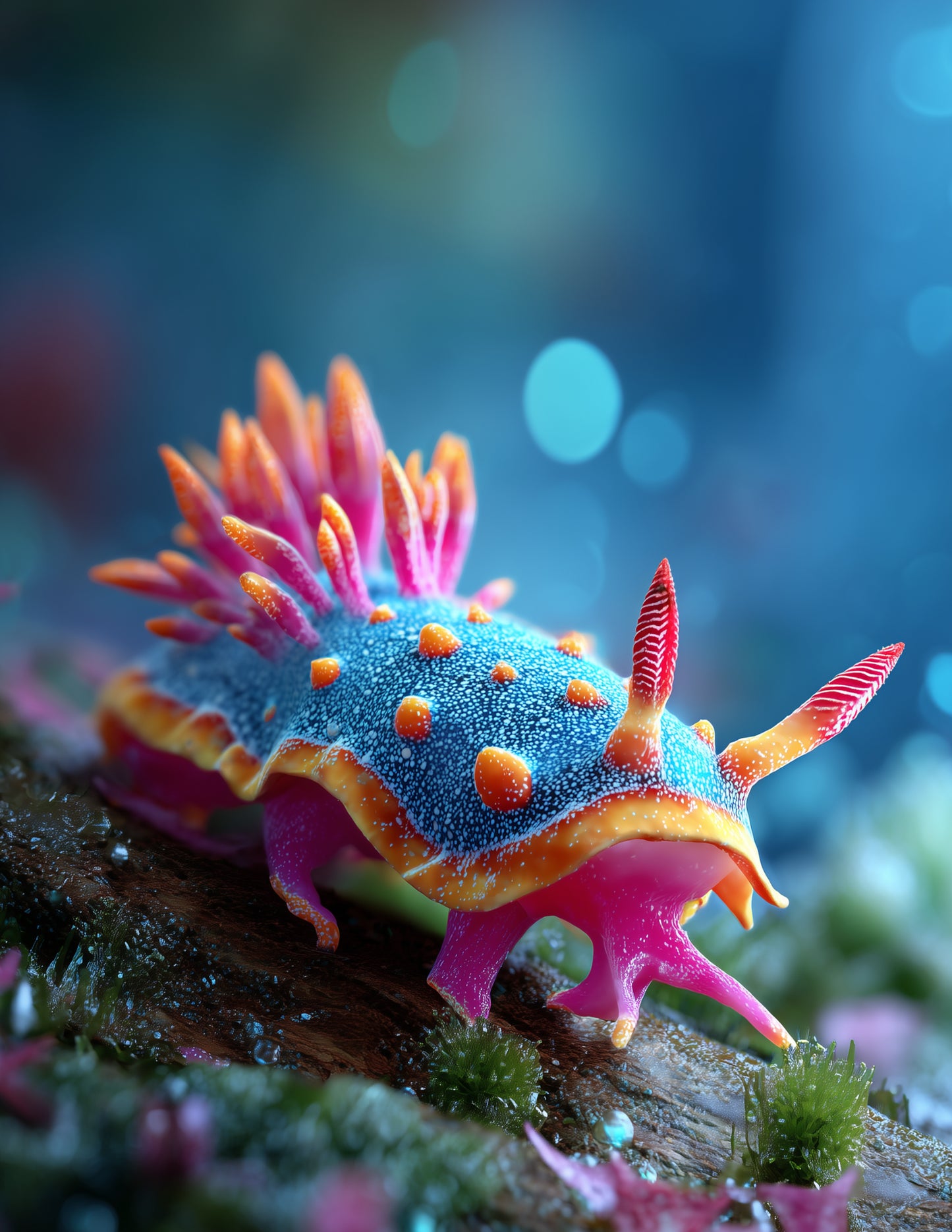 Nudibranch — Realistic Art, Sunset Tones Digital Wall Art, 3 Sizes Included, Living Room Decor