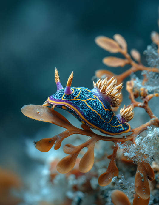 Nudibranch — Realistic Art, Vibrant Palette Digital Wall Art, 3 Sizes Included, Living Room Decor