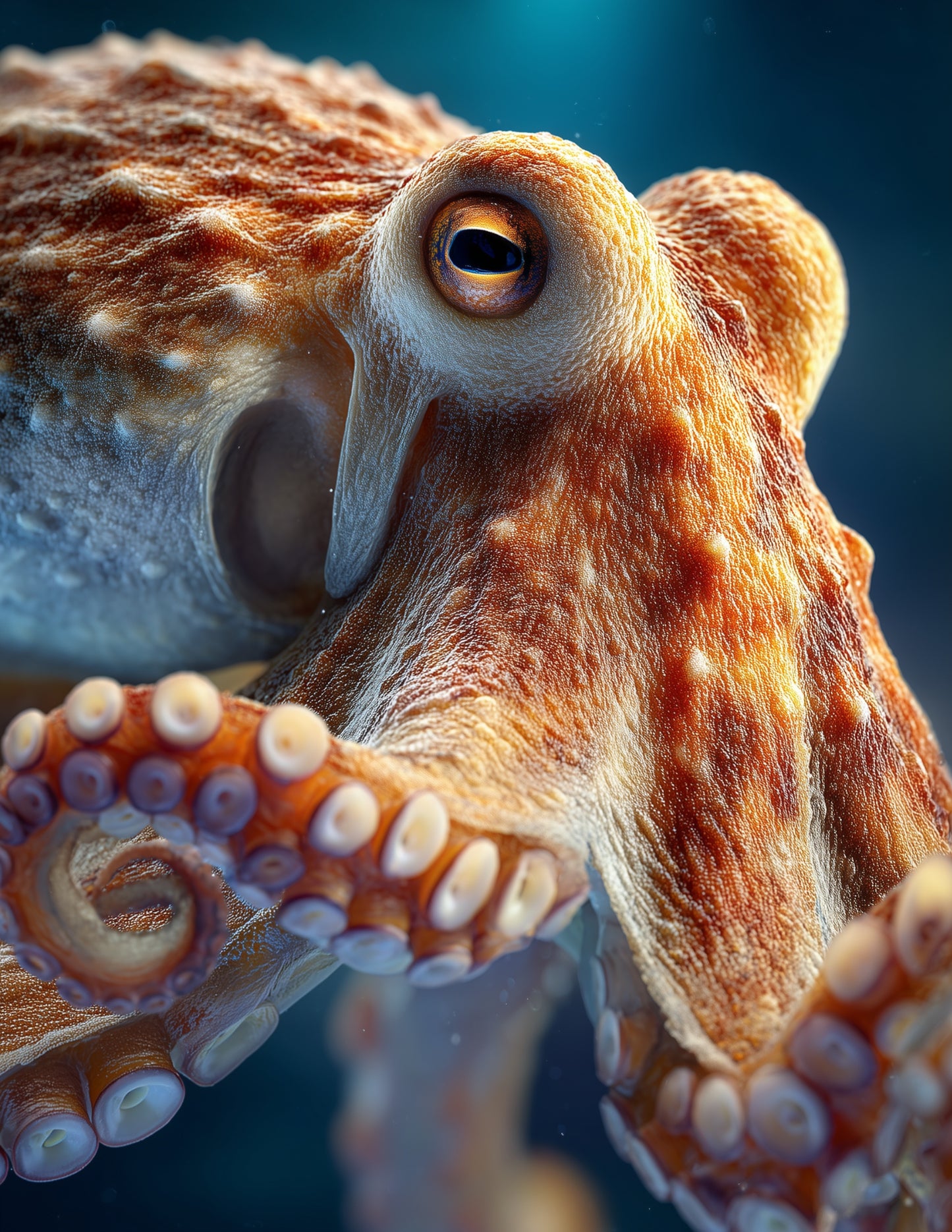 Octopus — Realistic Art, Ocean Mist Digital Wall Art, 3 Sizes Included, Living Room Decor