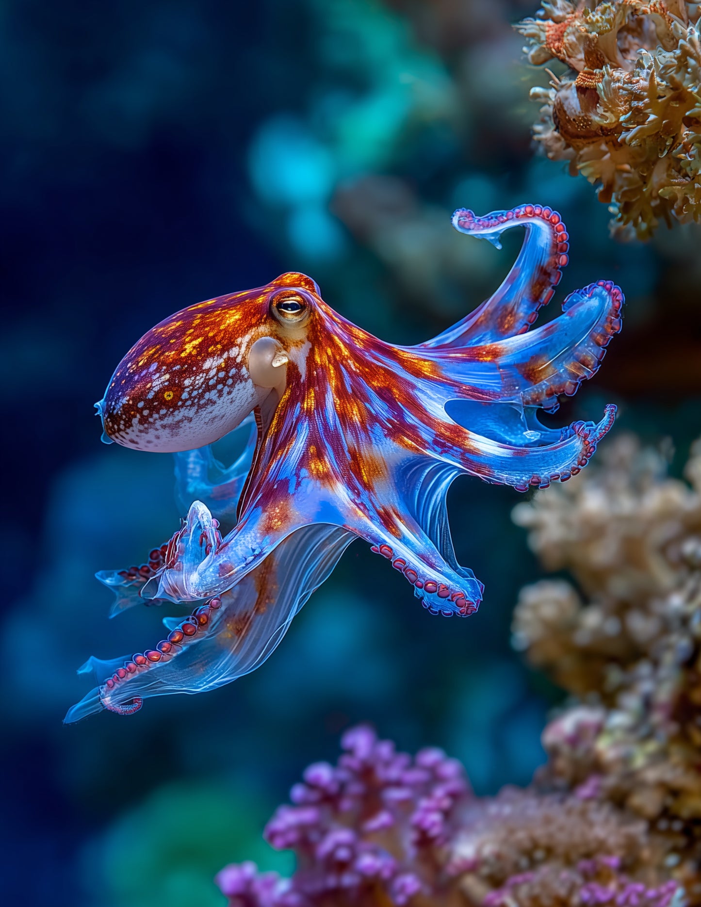 Octopus — Realistic Art, Soft Tones Digital Wall Art, 3 Sizes Included, Living Room Decor