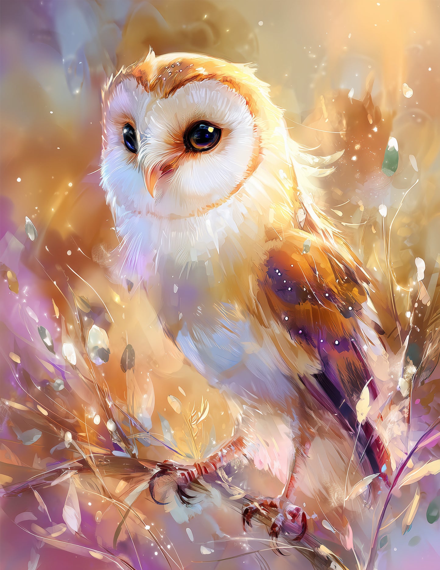 Owl — Nursery Art, Golden Hues Digital Wall Art, 3 Sizes Included, Nursery Decor
