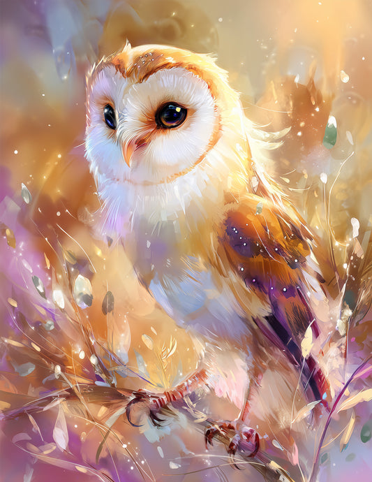 Owl — Nursery Art, Golden Hues Digital Wall Art, 3 Sizes Included, Nursery Decor