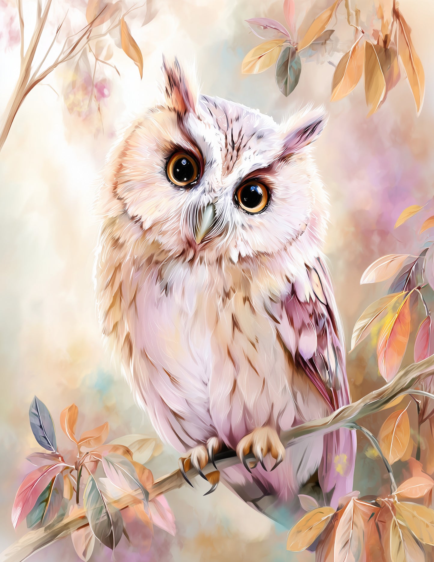 Owl — Nursery Art, Warm Light Digital Wall Art, 3 Sizes Included, Nursery Decor