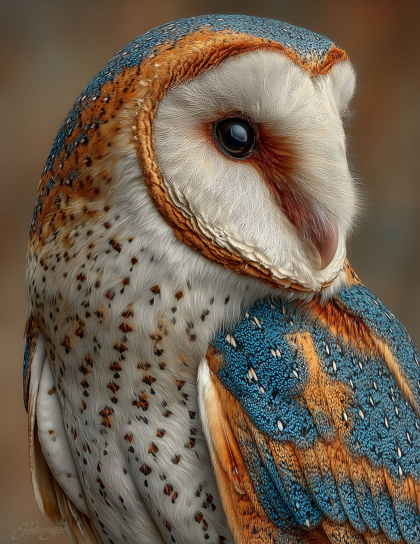 Owl — Realistic Art, Midnight Hues Digital Wall Art, 3 Sizes Included, Living Room Decor