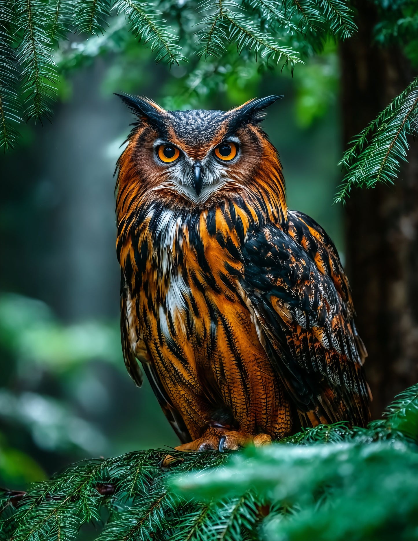 Owl — Realistic Art, Rustic Glow Digital Wall Art, 3 Sizes Included, Living Room Decor