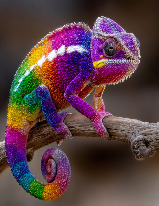 Panther Chameleon — Pop Art, Soft Pastels Digital Wall Art, 3 Sizes Included, Living Room Decor