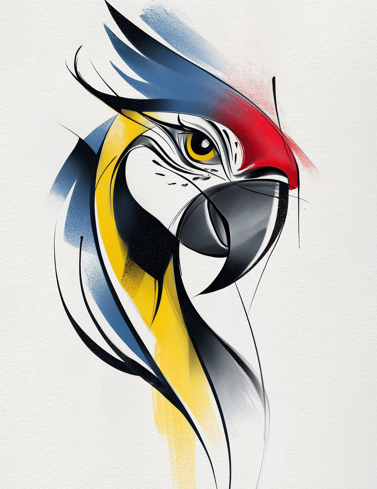 Parrot — Inkflow Art, Jungle Decor Digital Wall Art, 3 Sizes Included, Living Room Decor