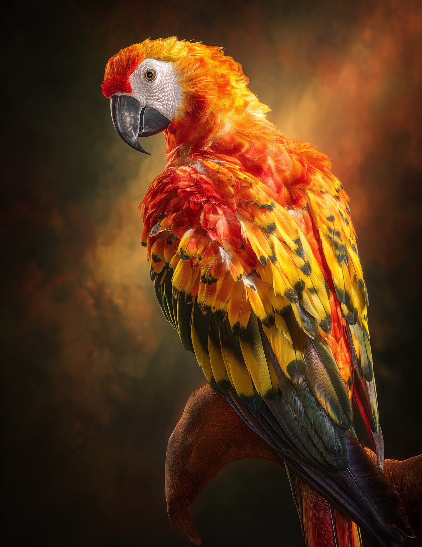 Parrot — Realistic Art, Emerald Tones Digital Wall Art, 3 Sizes Included, Living Room Decor