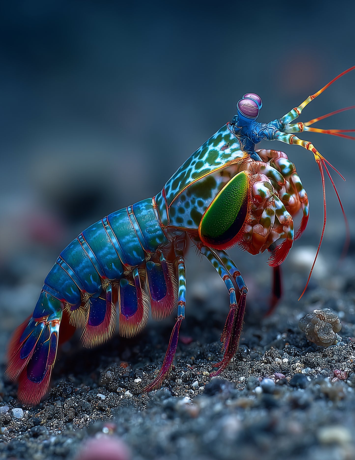 Peacock Mantis Shrimp — Realistic Art, Natural Hues Digital Wall Art, 3 Sizes Included, Living Room Decor