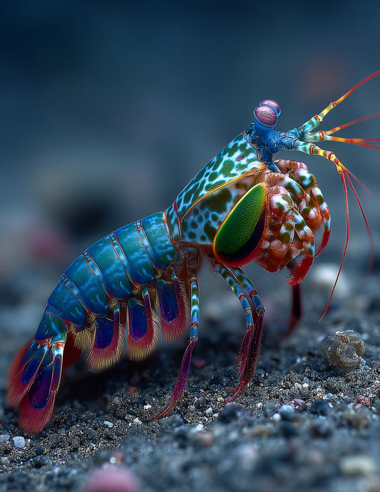 Peacock Mantis Shrimp — Realistic Art, Natural Hues Digital Wall Art, 3 Sizes Included, Living Room Decor