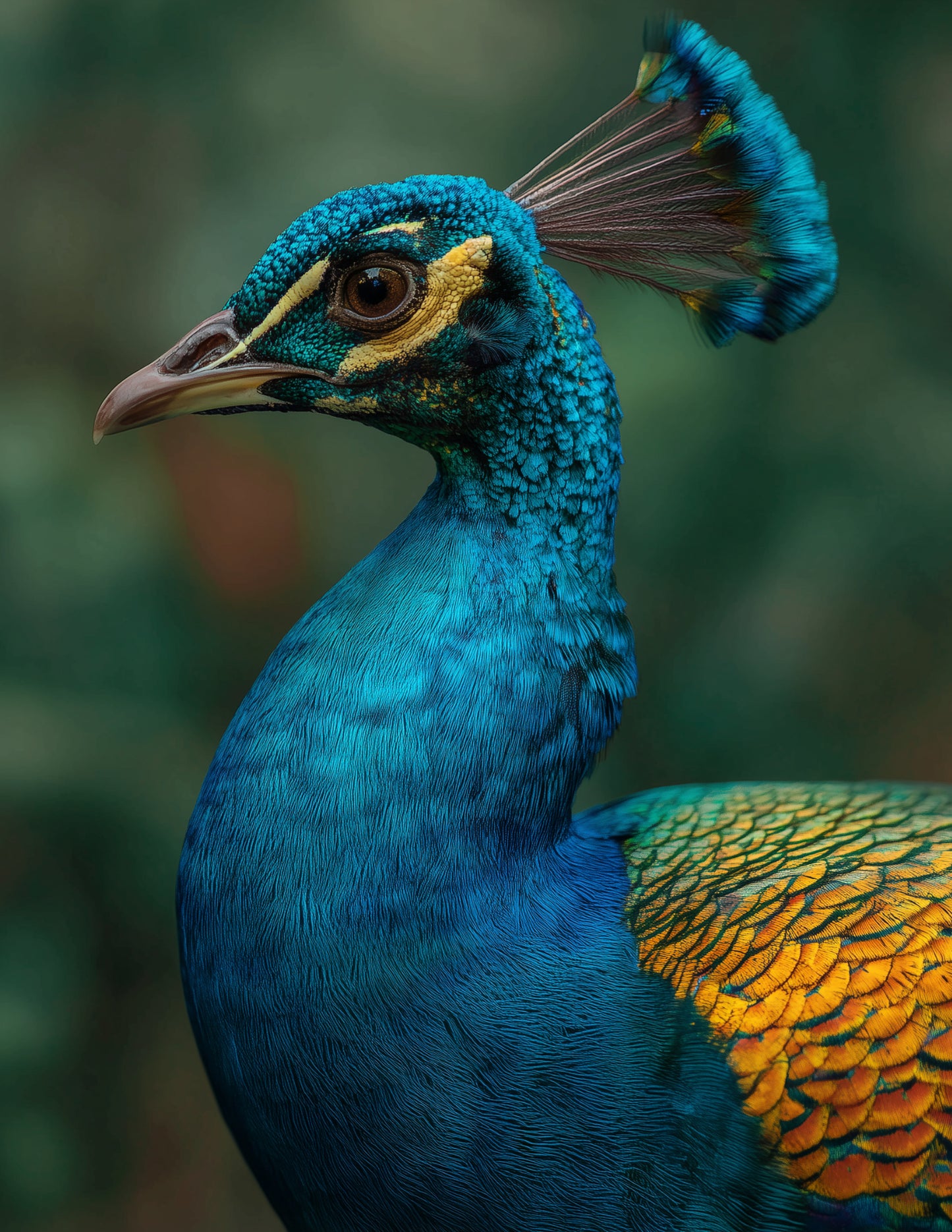 Peacock — Realistic Art, Forest Hues Digital Wall Art, 3 Sizes Included, Living Room Decor