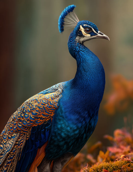 Peacock — Realistic Art, Vibrant Palette Digital Wall Art, 3 Sizes Included, Living Room Decor
