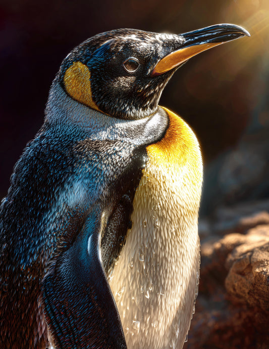 Penguin — Realistic Art, Soft Light Digital Wall Art, 3 Sizes Included, Living Room Decor