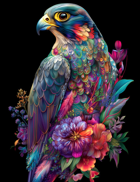 Peregrine Falcon — Boho Art, Calm Gradients Digital Wall Art, 3 Sizes Included, Living Room Decor