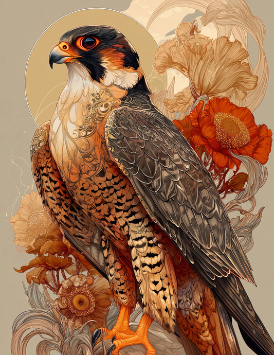 Peregrine Falcon — Boho Art, Dreamy Hues Digital Wall Art, 3 Sizes Included, Living Room Decor