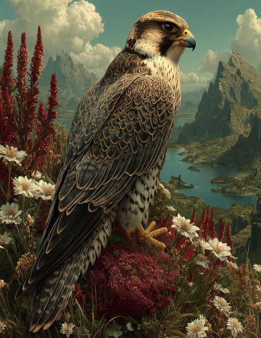 Peregrine Falcon — Fantasy Art, Dreamy Hues Digital Wall Art, 3 Sizes Included, Living Room Decor
