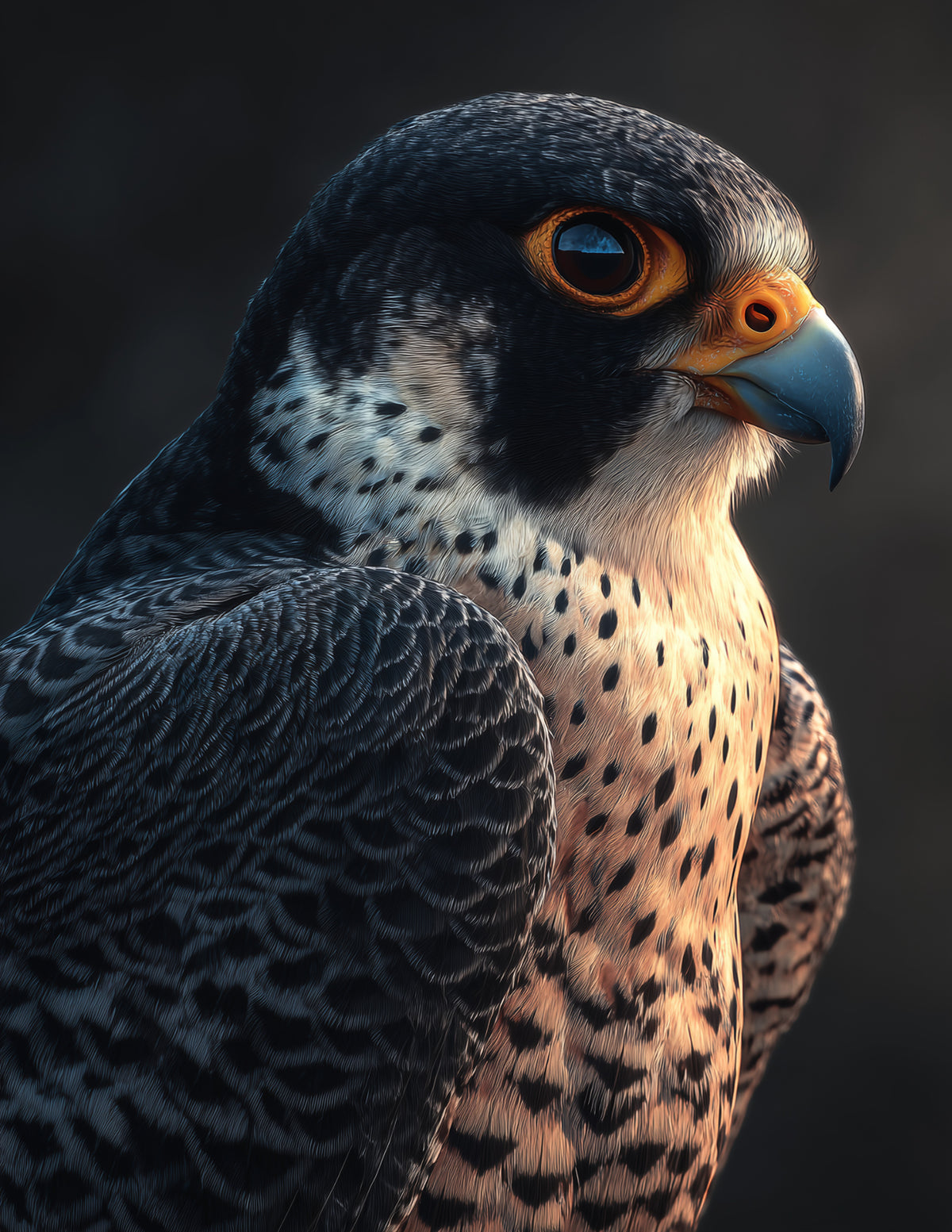 Peregrine Falcon — Realistic Art, Calm Gradients Digital Wall Art, 3 Sizes Included, Living Room Decor
