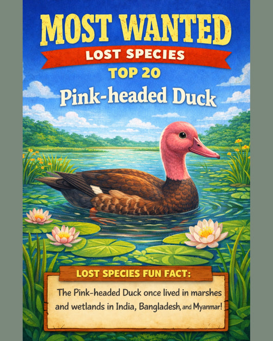 Pink-headed Duck — Lost Species Art, Most Wanted Top 20, 3 Sizes Included, Living Room Decor