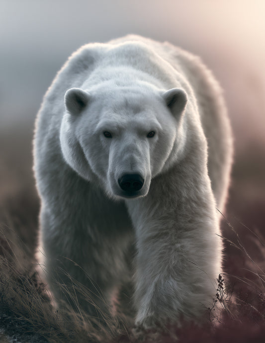 Polar Bear — Realistic Art, Dramatic Lighting Digital Wall Art, 3 Sizes Included, Living Room Decor