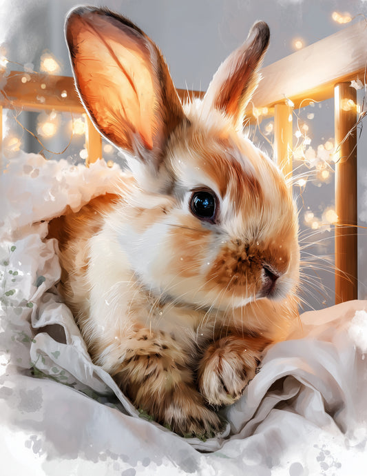 Rabbit — Nursery Art, Calm Palette Digital Wall Art, 3 Sizes Included, Nursery Decor