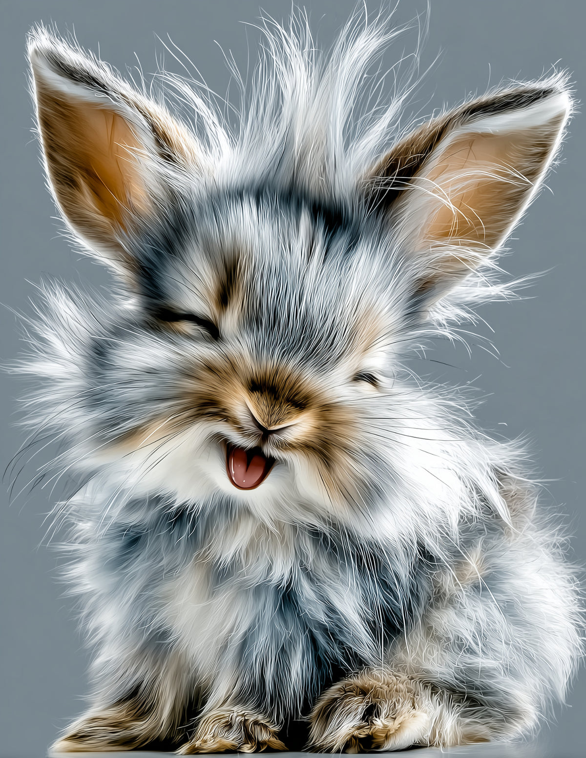Bunny Rabbit — Nursery Art, Silver Tones Digital Wall Art, 3 Sizes Included, Nursery Decor