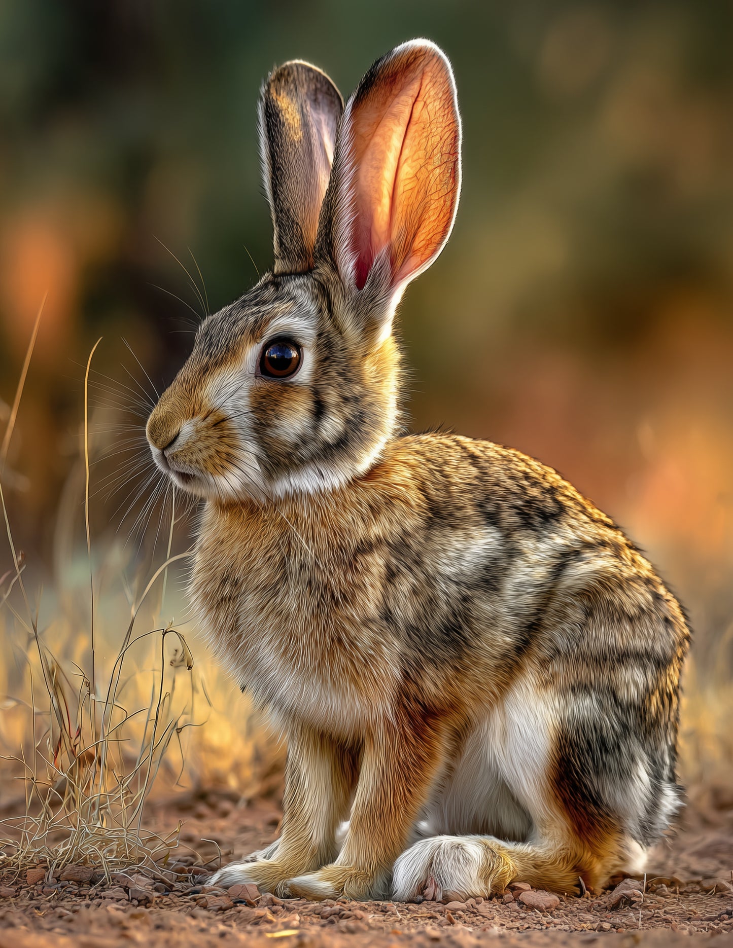 Rabbit — Realistic Art, Earthy Tones Digital Wall Art, 3 Sizes Included, Living Room Decor