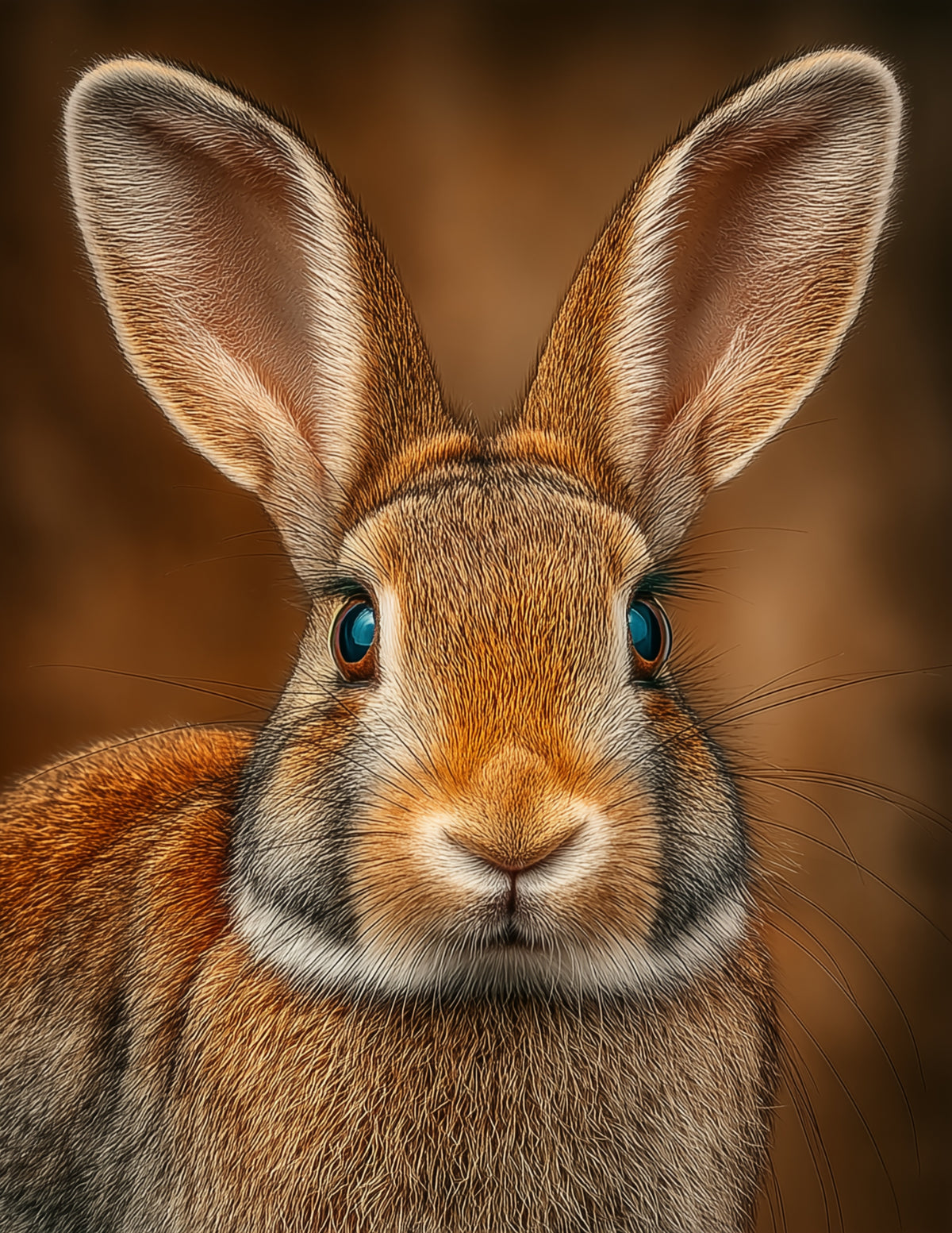 Bunny Rabbit — Realistic Art, Forest Tones Digital Wall Art, 3 Sizes Included, Living Room Decor
