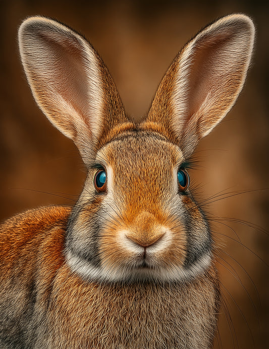 Rabbit — Realistic Art, Forest Tones Digital Wall Art, 3 Sizes Included, Living Room Decor