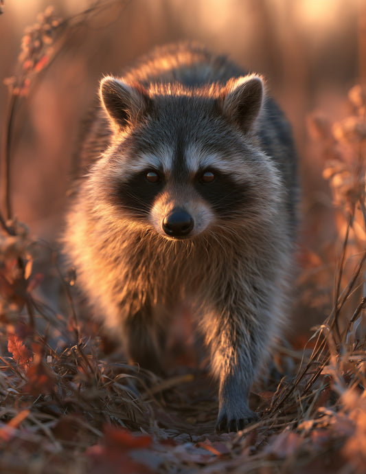 Raccoon — Realistic Art, Warm Lighting Digital Wall Art, 3 Sizes Included, Living Room Decor